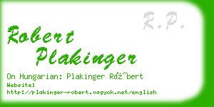 robert plakinger business card